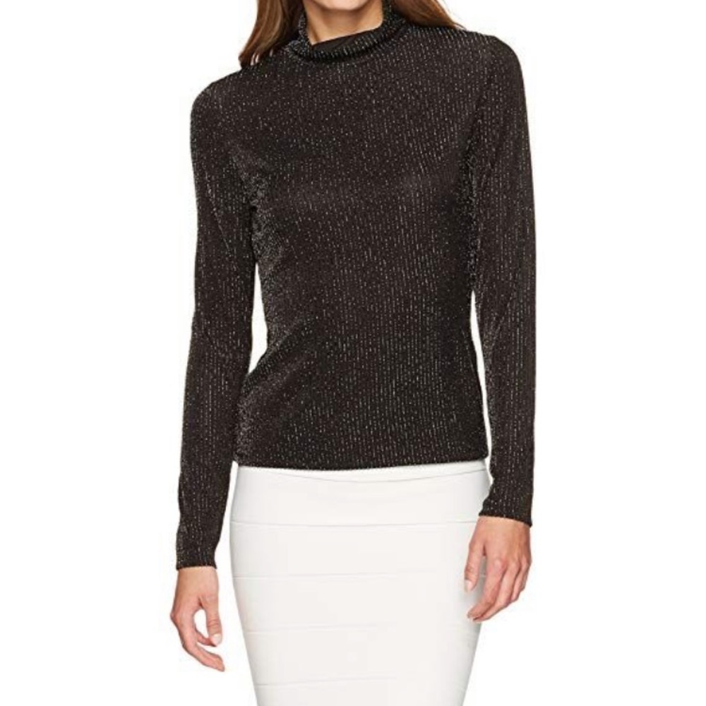 Bcbg silver and black turtleneck - Picture 3 of 7